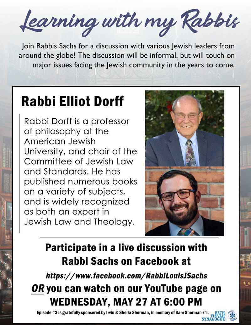 Banner Image for Learning with my Rabbis: Featuring Rabbi Elliot Dorff