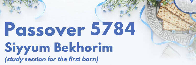 Banner Image for Siyyum Bekhorim Passover 2024